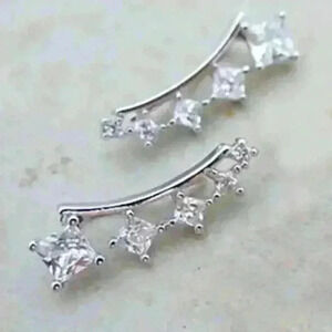 🌸 New Arrival Gorgeous Princess Cut CZ Drop Earrings, GPMB1475
